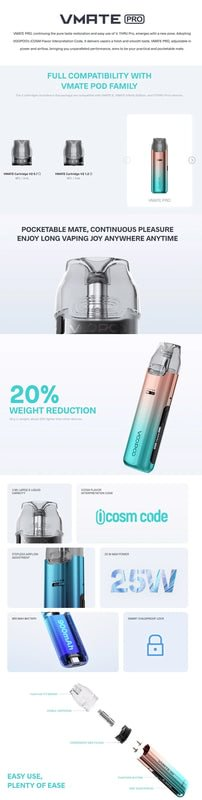 原裝正品 VOOPOO VMATE Pro主機套装（25W） 可調瓦數 台灣現貨