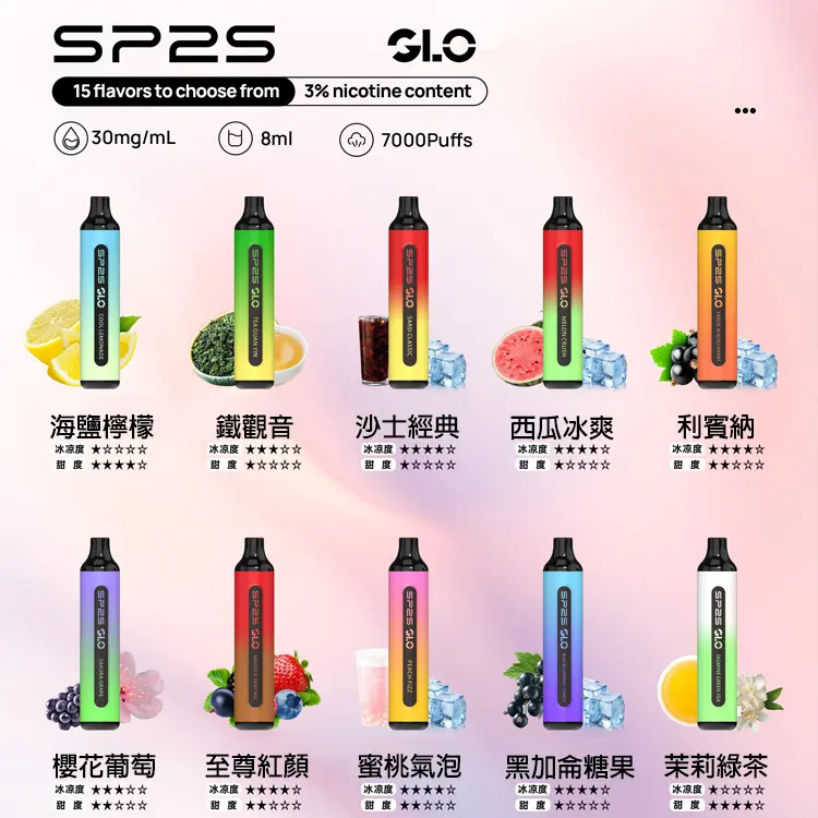 台灣現貨 Sp2s拋棄式 7000口 一次性大容量電子煙
