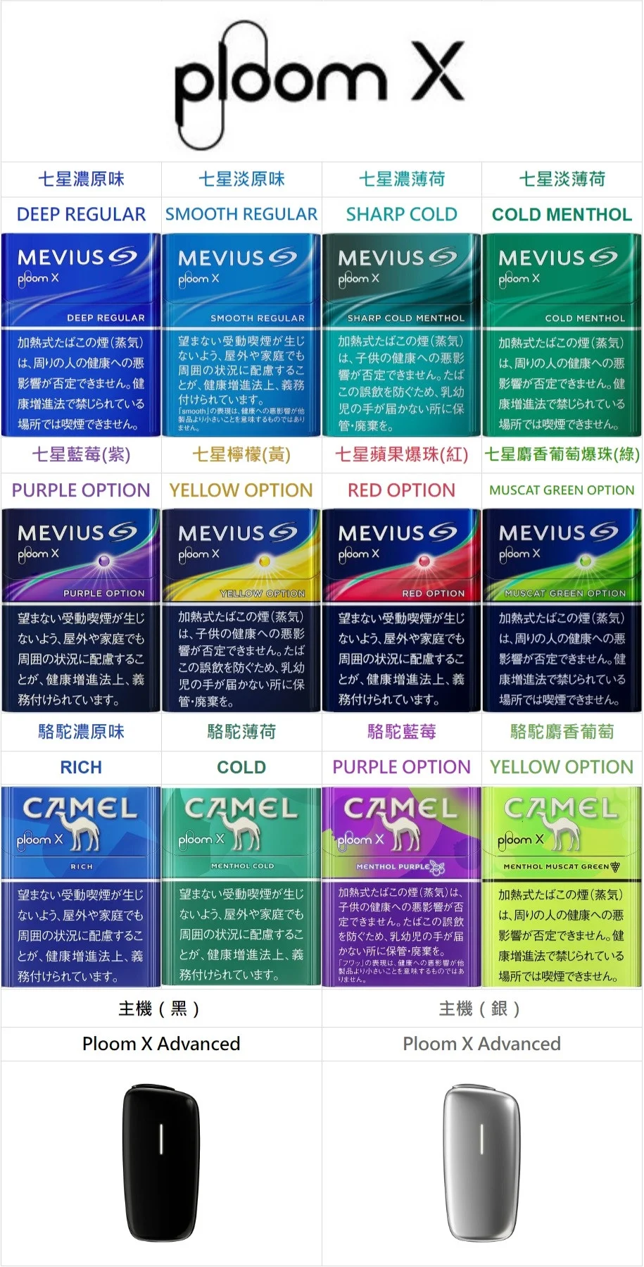 PLOOM 專用加熱煙彈 七星・駱駝風味 NHB 無燃燒 原裝進口